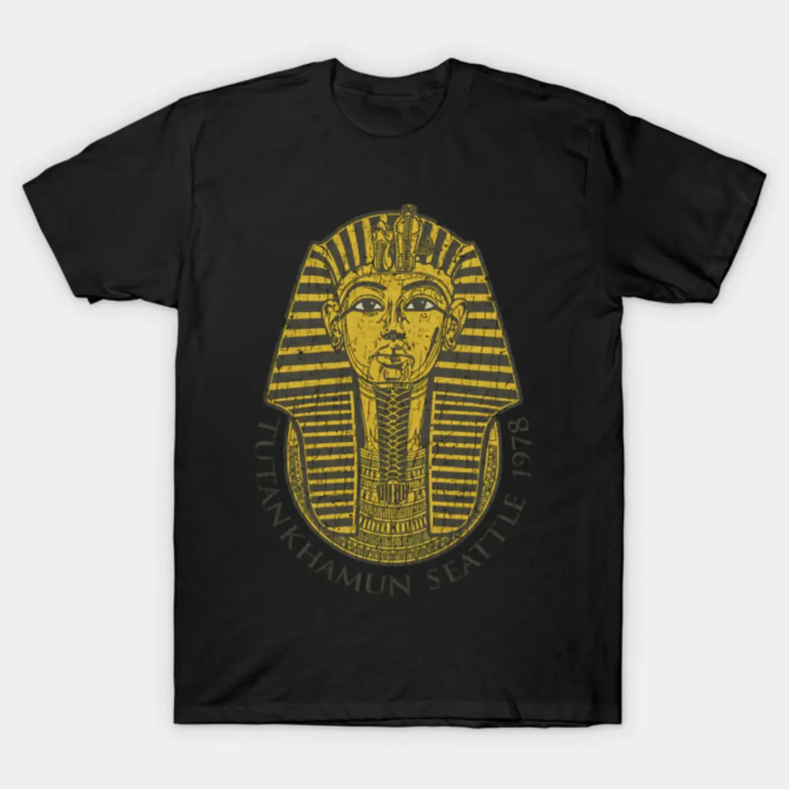 Tutankhamun Seattle 1978 T Shirt vintage Washed Slightly Stretched Stylish Top For Everyday Wear Casual Breathable homme