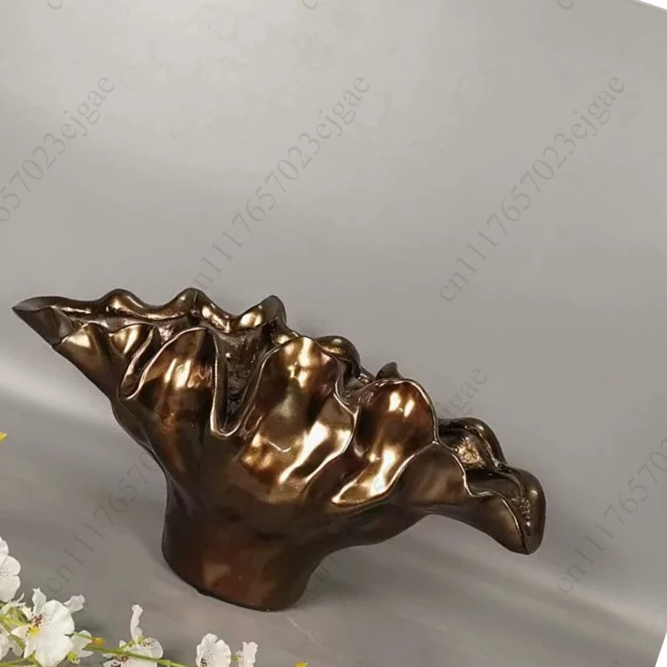 Resin Handicraft Flower Vase Flower Pot Irregular Wave Edge Abstract Resin Basin Floral Arrangement Accessories Home Decoration