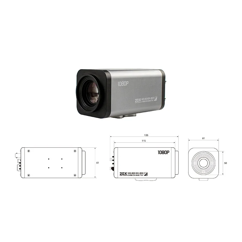 2MP 20X Auto Optical Zoom Camera AHD CVI TVI CVBS 4-in-1 Interface Youtube Live Streaming Security Camera
