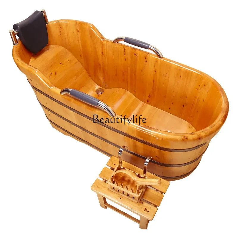 

ld6 *Solid wood bath tub commercial ergonomic S curve bottom bath bucket