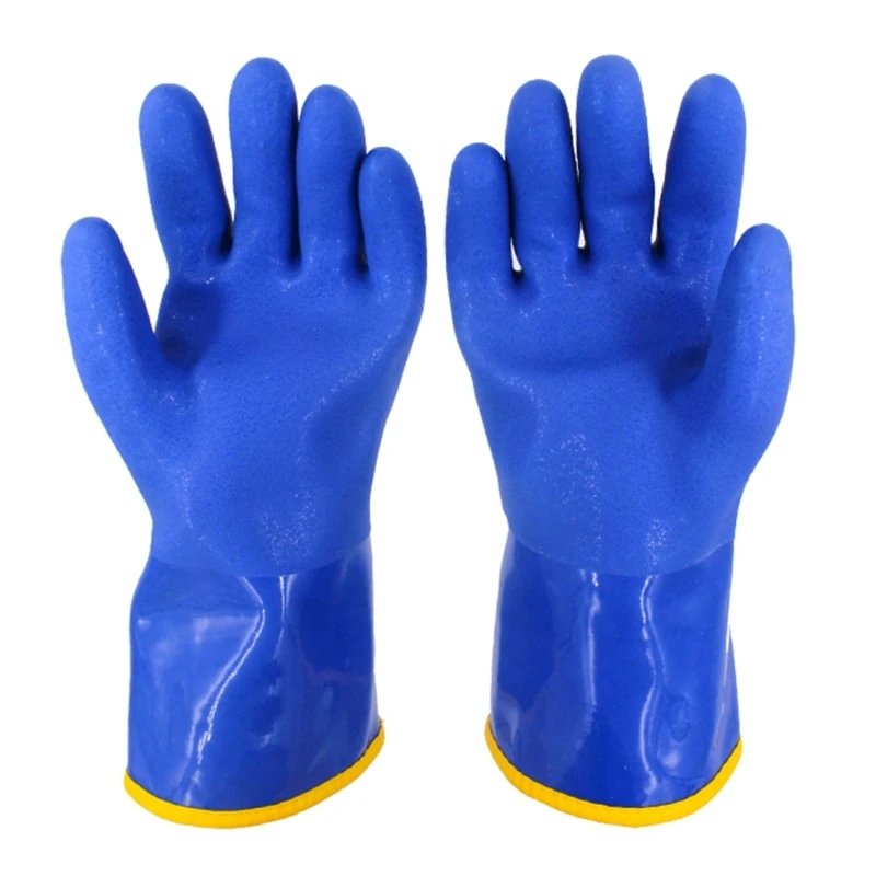 Rubber Double Coated Warm Thermal Grip Safety Work Gloves Winter Gardening Dropship