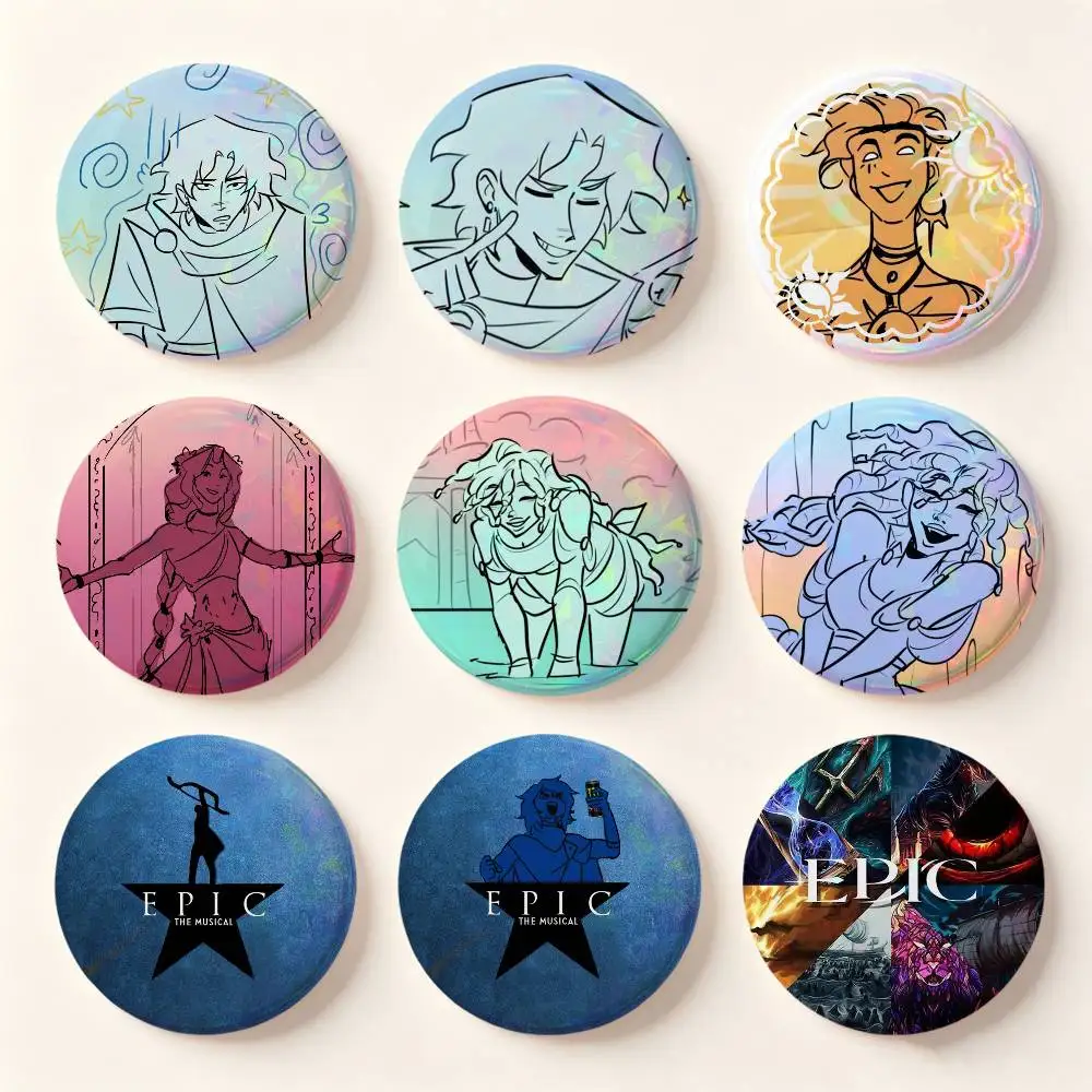 E-Epic The Musical Badges 25 32 44 58 75 Mm Round Cosplay Pin Bag Decor Fans Collect Friends Gifts Brooch Souvenir