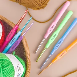2.0-5.0mm Colorful Aluminum Knitting Needles Metal Crochet Sewing Tools For Beginners Sweater Needle Weaving Hook Needle Crafts