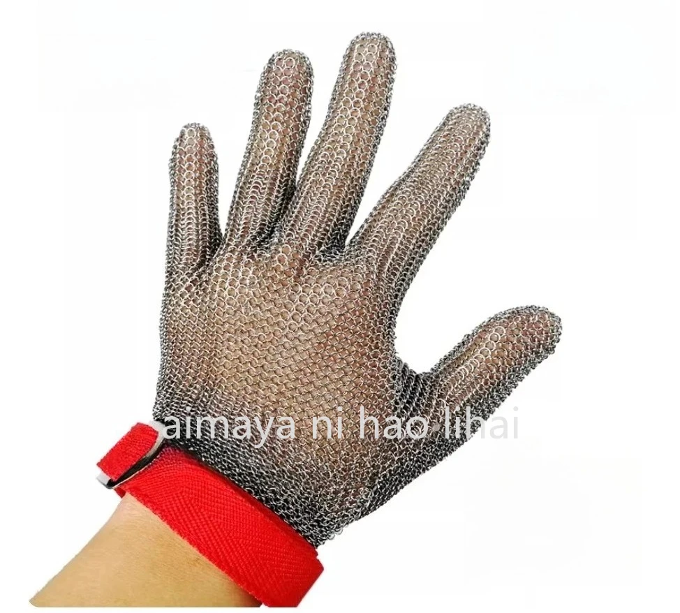 304 Stainless Steel Ring Steel Wire Cutting Gloves Grade 5 Hand Safety Protection Labor Protection Cutting Gloves 1 pcs