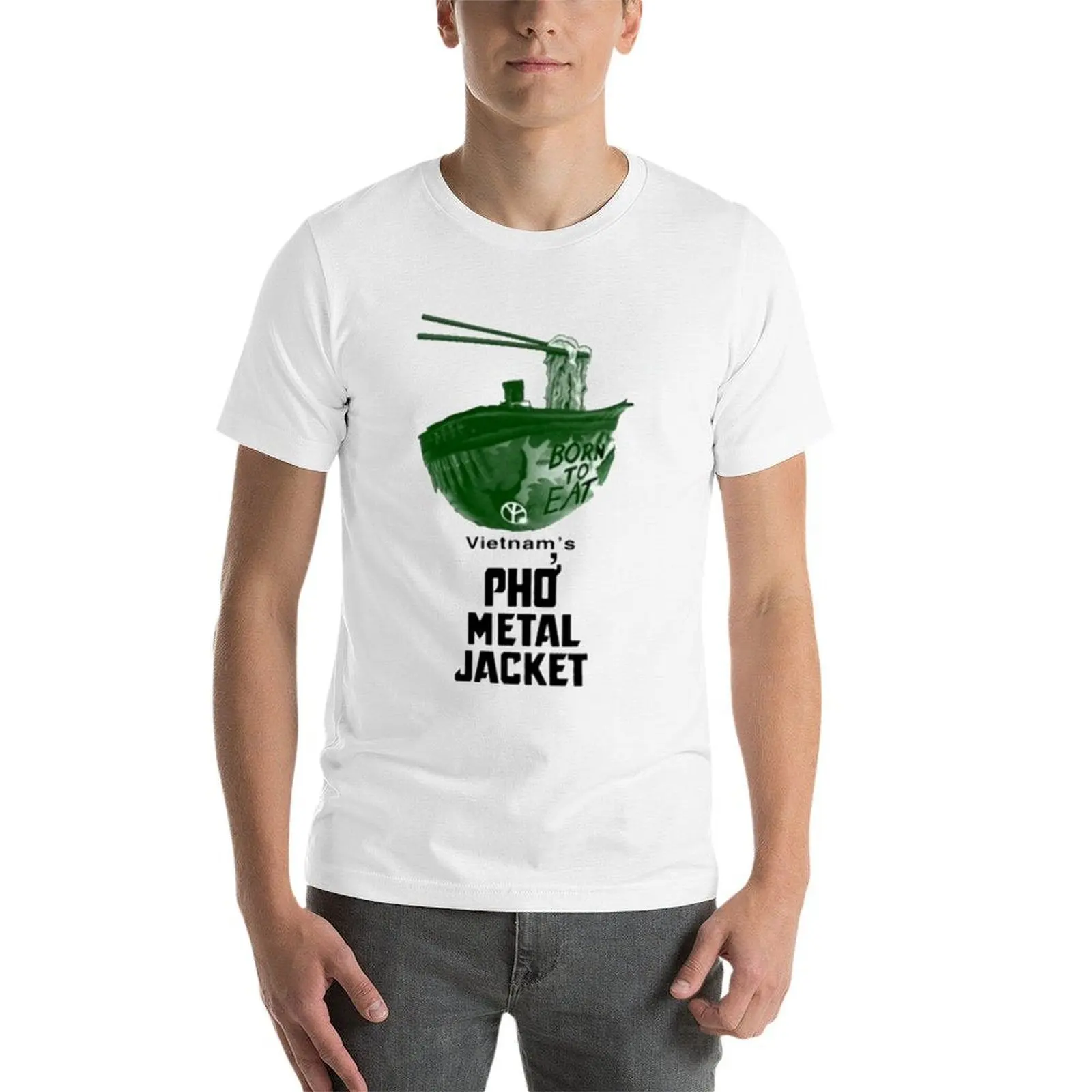 تي شيرت Pho Metal Jacket كلاسيكي للرجال تي شيرت قطن 100% تي شيرت رجالي قطن