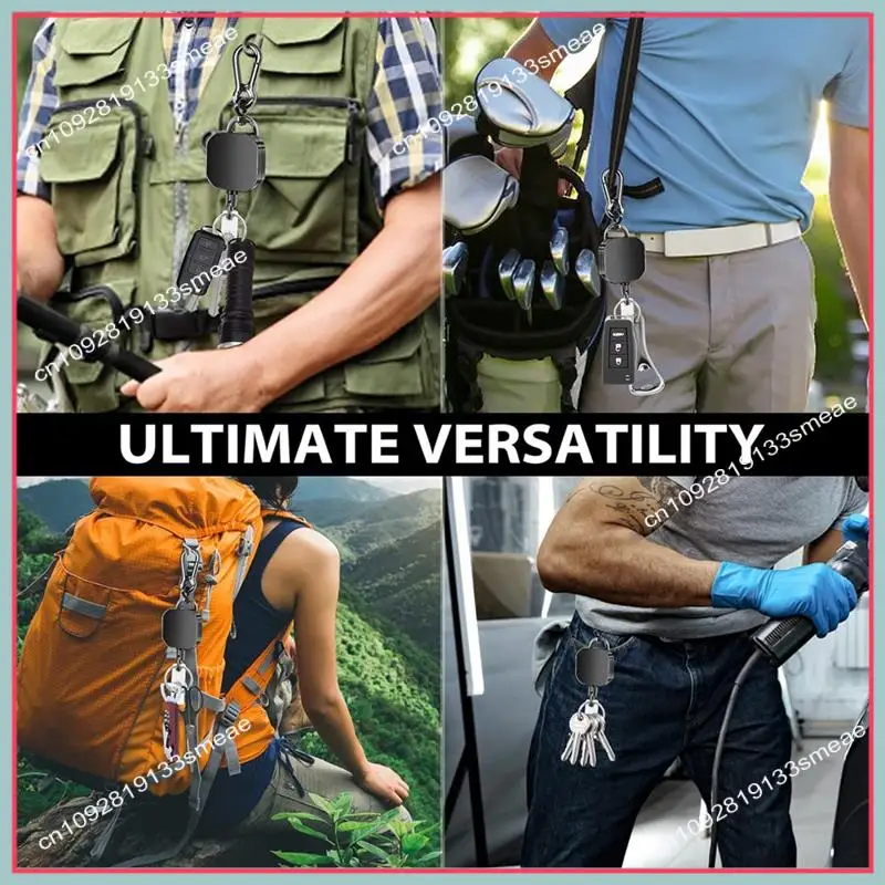 

Брелок N94R, сверхмощный металлический держатель для бейджа, катушка для ключей, брелок-карабин с зажимом для ремня, стальной шнур 27,5 дюйма