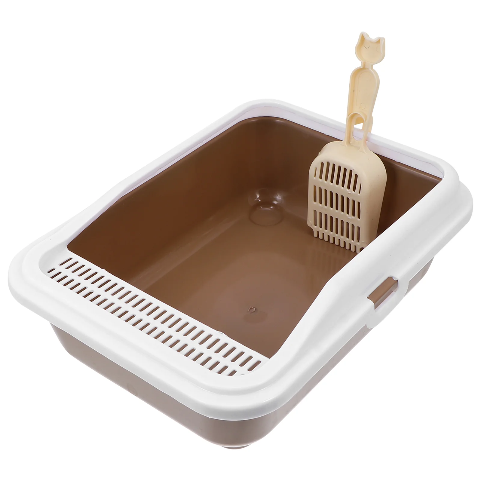 

Cat Litter Box Pan Basin Plastic Pet Bedpan Splash-proof Toilet Potty Case Kitten