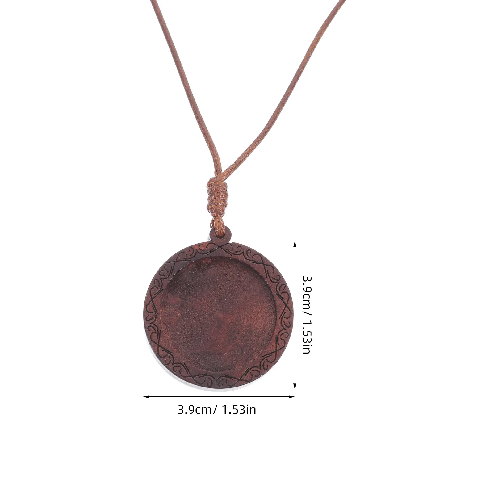 5Pcs Wooden Pendant Tray Jewelry Making Base Frame Vintage Style Bezel Pendant Blank for DIY Necklace Craft Decoration
