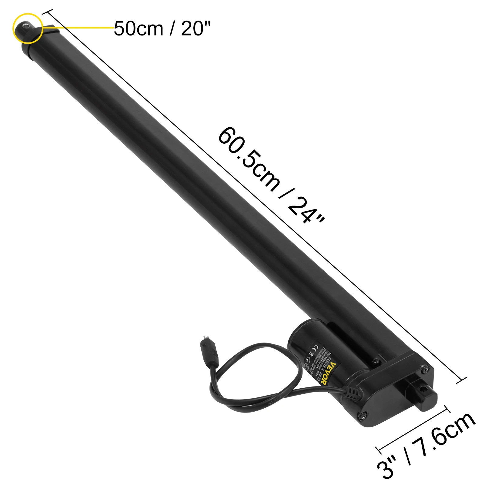 Vevor-電気モーターコントローラー,12V,20インチ,リニアドライブコントローラー,家庭,病院,農業用