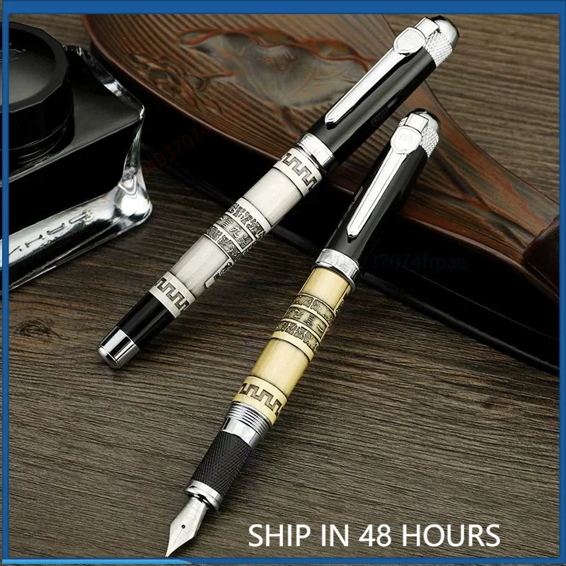For Jinhao 189 One Word Nine Tripods Fountain Pen Bronze Roller Pen Luxury Business Gift For Teacher Elders Stationery