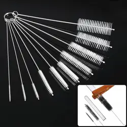 10*Nylon Cleaning Brush Set Household Cleaning Tools  Accessories Test Tube Bottle Straw Washing Cleaner Bristle Kit