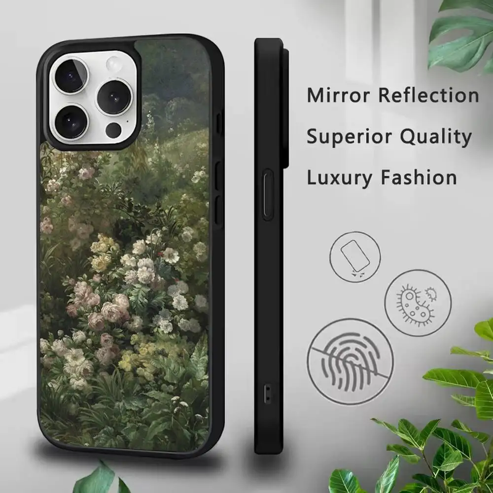 Чехол для телефона с розой и картиной маслом для IPhone 17,16,15, Pro, Max, Air, 14, Plus, 13,12,11, чехол Magesafe с беспроводной зарядкой