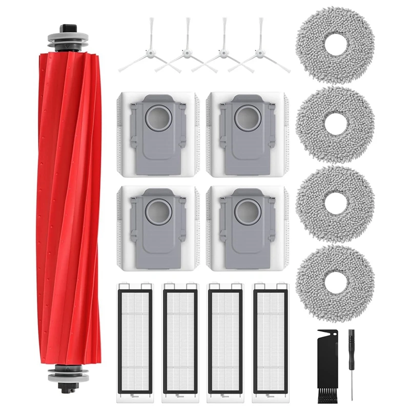 Roborock-Q Revo Robot Aspirador, Escova Lateral Principal, Filtros Hepa, Mop Pano, Sacos De Poeira, Peças De Reposição