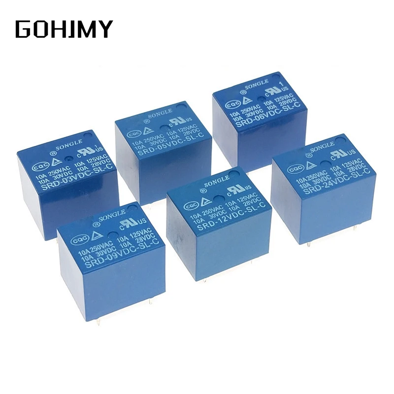 Реле SRD-03 05 09 06 24 12VDC-SL-C 5 контактов 3 В 5 В 9 В 6 В 24 В 12 В Высококачественное SRD-03VDC-SL-C SRD-05VDC-SL-C SRD-09VDC-SL-C