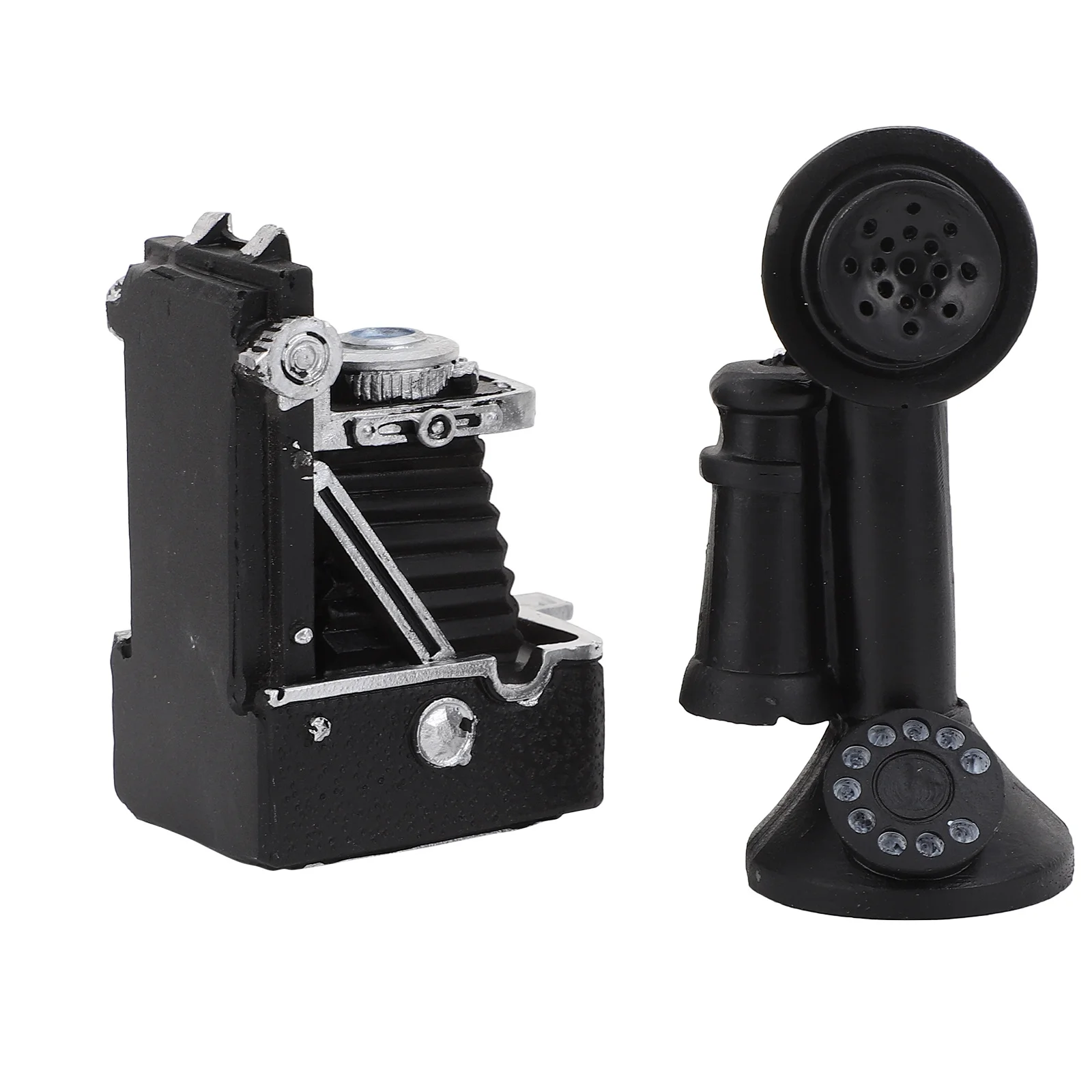 

1 комплект, мини-ретро-камера, телефон, изделия из смолы, прочные маленькие пейзажные украшения, реквизит, аксессуары для фотосъемки