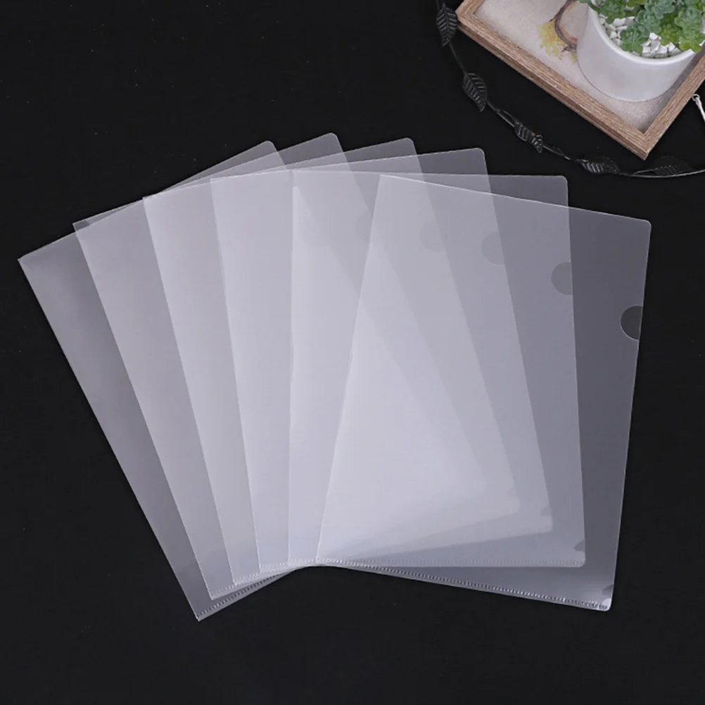 50Pcs Clear File Folders Plastic Document Folders Thin Portable for Office School Paper File Storage Document Folder