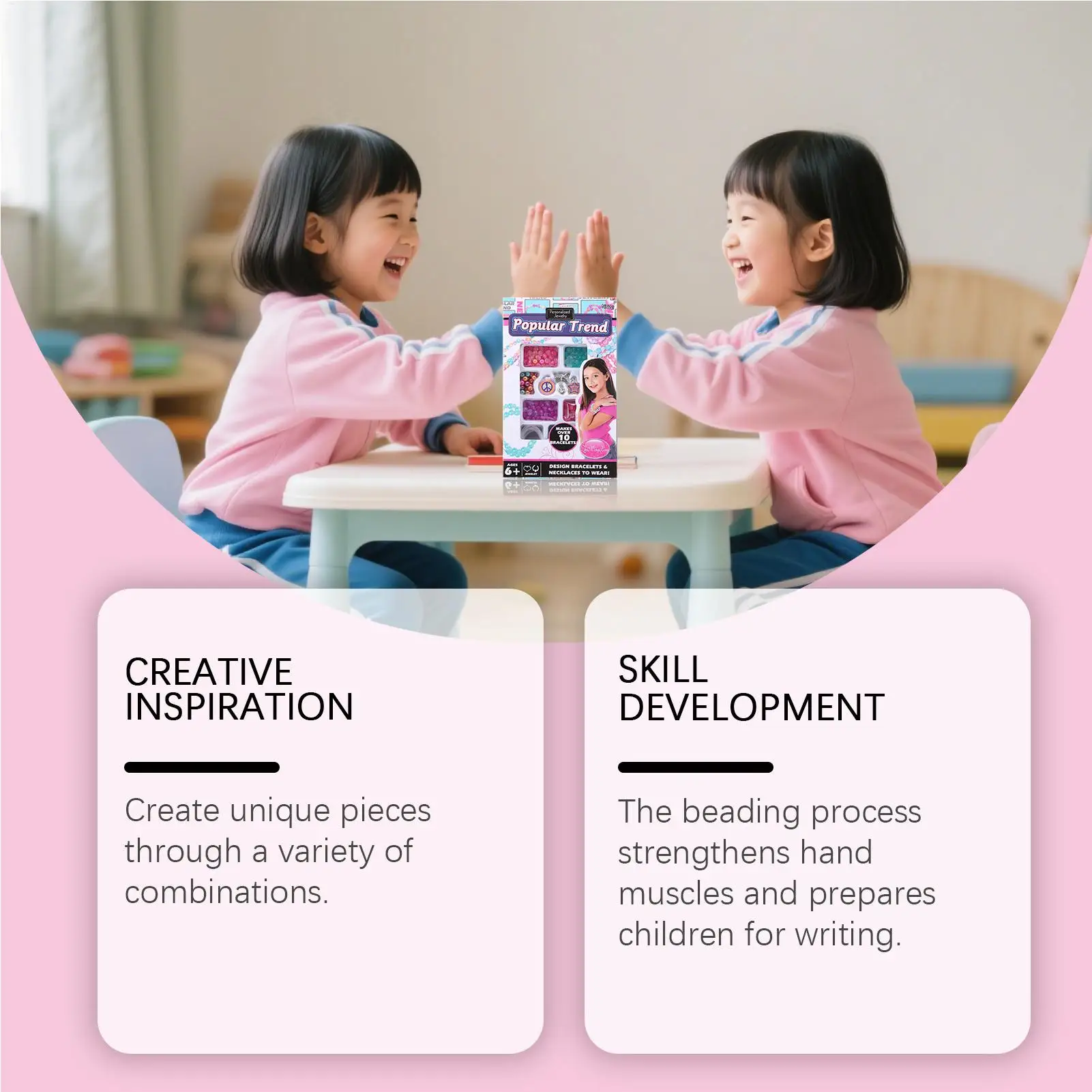 여아용 DIY 팔찌 만들기 키트 어린이 미술 및 공예 보석 끈 엮기 세트 장난감 6-12세 선물용