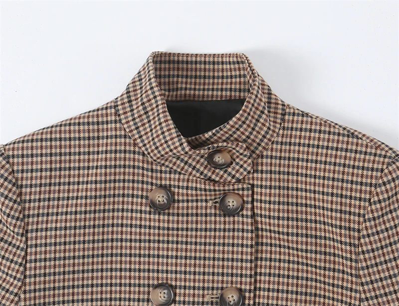 Guobioziy Women's Slim-Fit Plaid Blazer 2026 Spring-Autumn New French Casual Fashion Trendy British Daily Street Old Money Style
