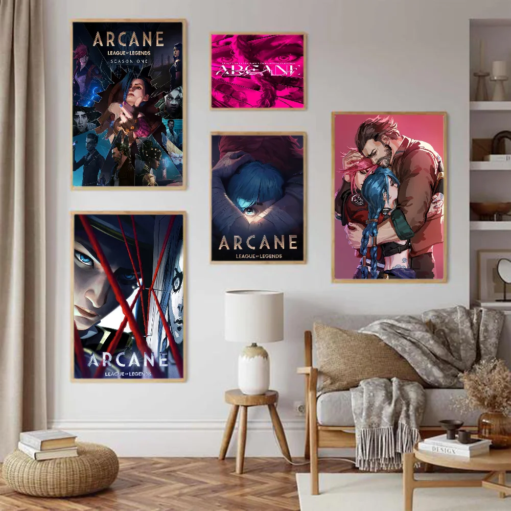 Arcane League Of Legends Self-adhesive Art Poster Whitepaper Prints Posters Artwork Aesthetic Art Wall Painting