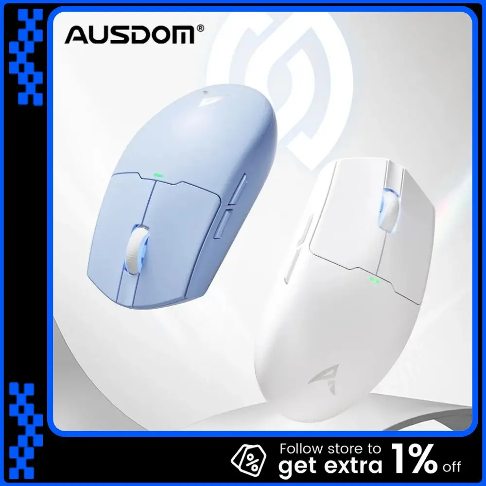 

Беспроводная мышь AUSDOM G02 Tri Mode, легкая, эргономичная, с длительным сроком службы батареи, Bluetooth, для игр и офиса, для ПК с маленькими и средними руками