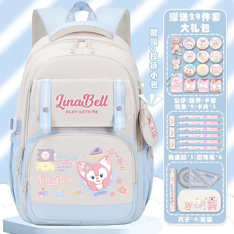 Mochila escolar de dibujos animados para niños, mochila impermeable ultraligera de gran capacidad, Linda, Disney Ling Na Bei Er