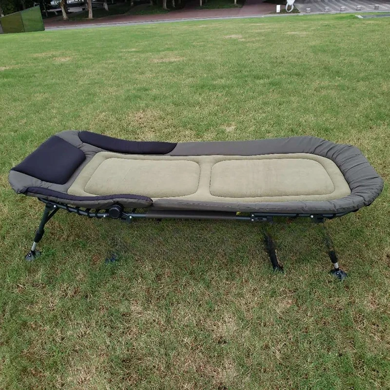 Folding Bed Recliner Single Office Household Camping Portable Nap Bed Simple Design for Lunch Breaks，Lounge Chair