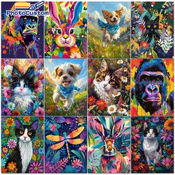 PhotoCustom Diy Paint By Numbers Animal Kit Oil Painting By Number On Canvas Coloring Picture Handmade Gift For Home Decoration