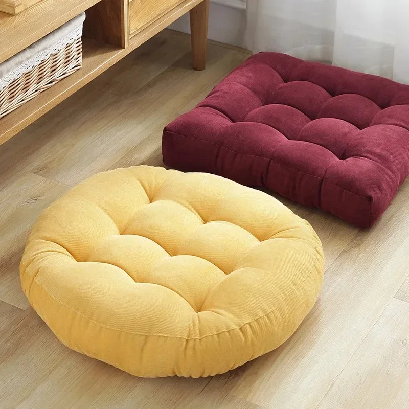 

Meditation Floor Round Pillow for Seating on Floor Solid Tufted Thick Pad Cushion for Yoga Balcony Chair Seat Cushions