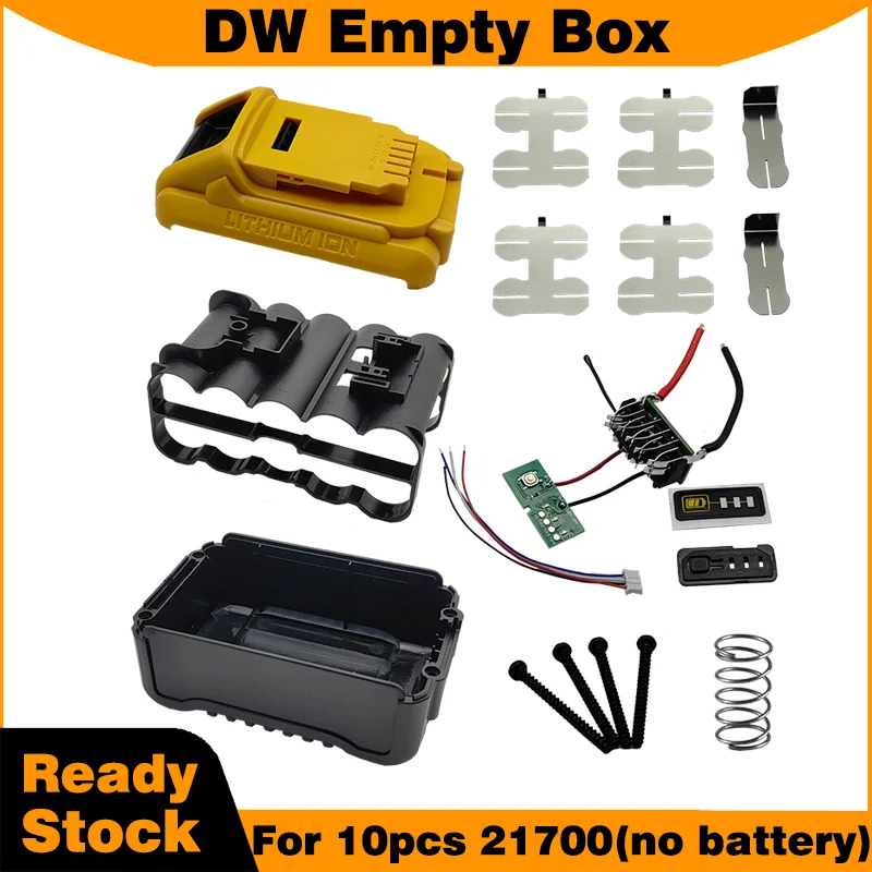 Replacement parts for DW 20V Electric tool battery box plastic empty box No battery inside for 10pcs 21700 lithium battery p
