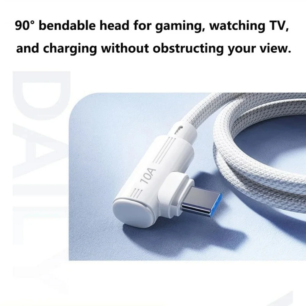 240W Super Fast Charging USB to Type C 90 Degree Elbow Data Cable 1M 1.5M 2M 3M for Samsung Huawei iPhone Tablet Charge Wire