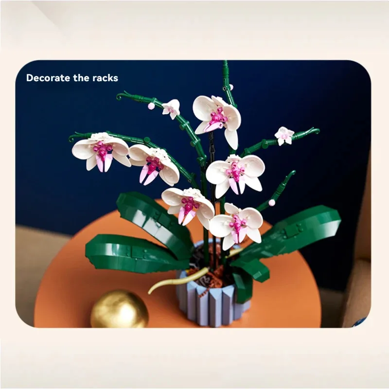 زهرة اصطناعية زهرة الأوركيد باقة نبات ديكور اللبنات نموذج 10311 عرض قطعة للهدايا المنزلية أو المكتب #6