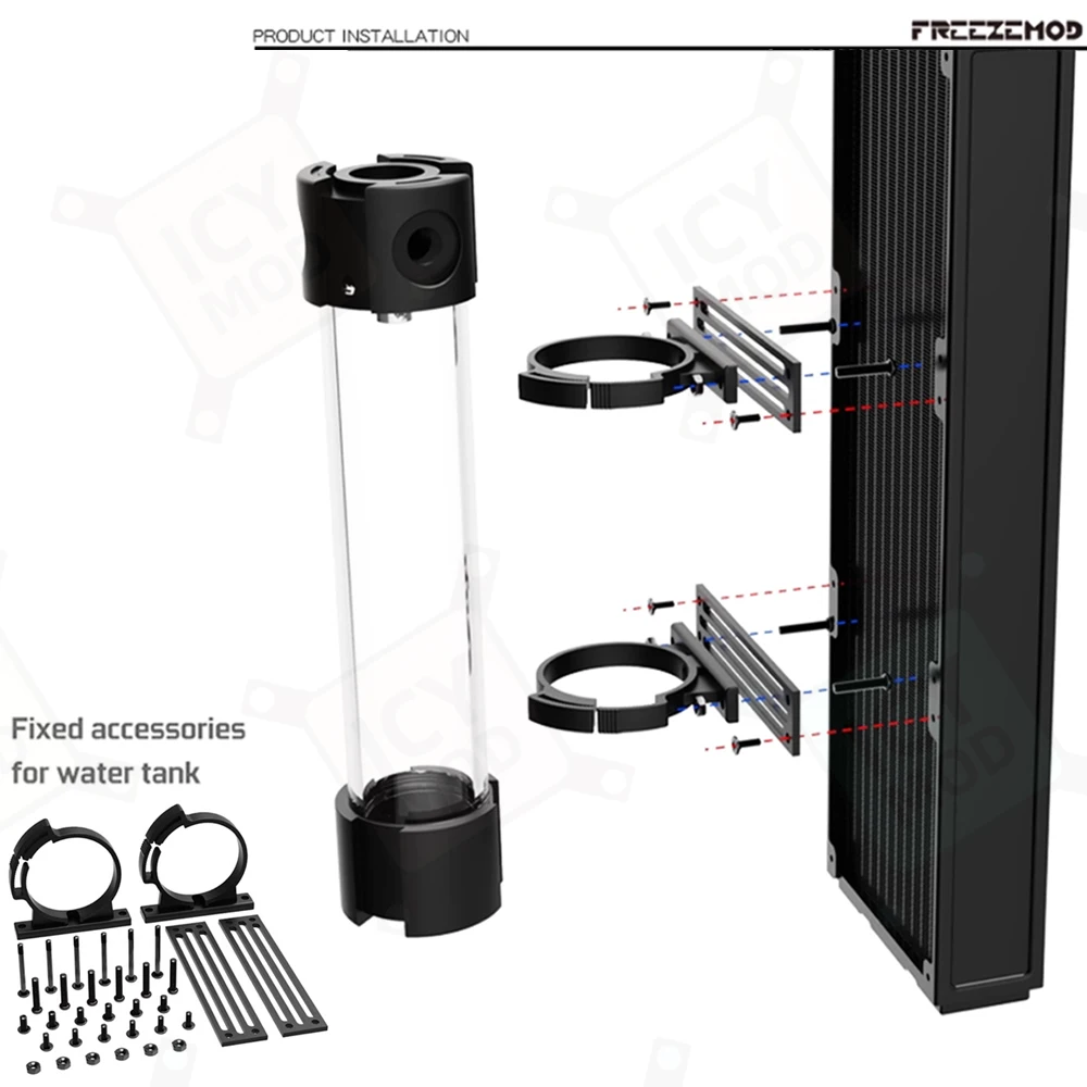 FREEZEMOD خزان أكريليك OD50MM 120 مللي متر/170 مللي متر/220 مللي متر/270 مللي متر/320 مللي متر/370 مللي متر خزان تبريد المياه G1/4 'PC MOD YSX-5DC #6