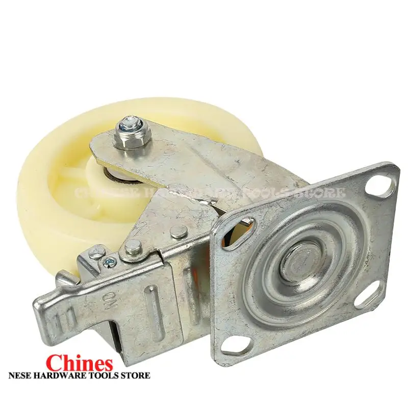 Flat Mount Standard Load Capacity Nylon Wheel Face Industrial Heavy Duty 6 Inch Caster: Universal Wheel with Brake