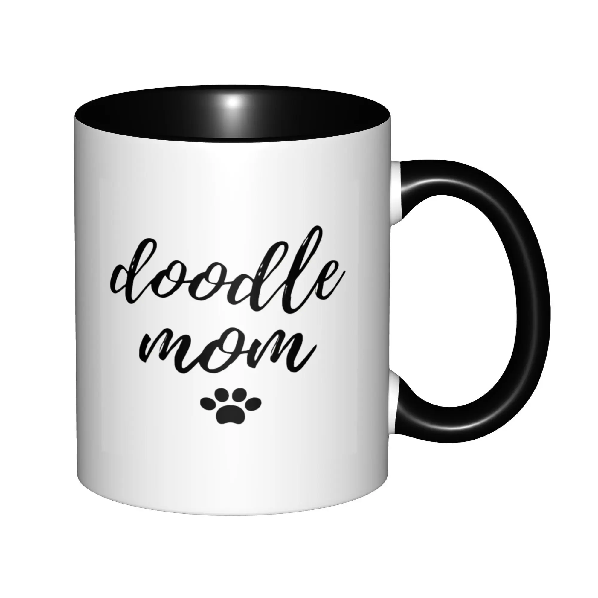 

Doodle Mom For Dog Moms Poodle Lovers Mother's Day Gift Vet Mugs With Black Handle Birthday Coffee Mugs Ceramic Tea Cups 11oz