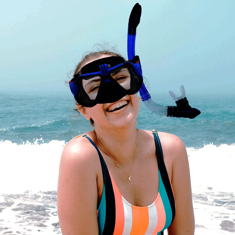 Schnorchel Tauchmaske profession elle Unterwasser maske Schwimm brille Schnorchel Tauch ausrüstung Kamera halter für Go Pro