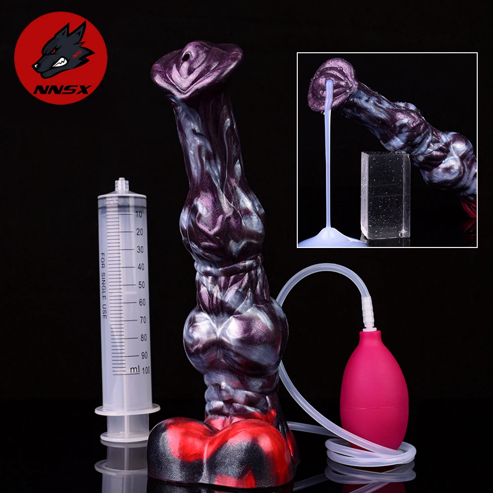 NNSX enorme nudo chorros caballo consolador silicona agua Spray Anal Plug ano dilatador Vagina Feamel masturbador pene para mujer