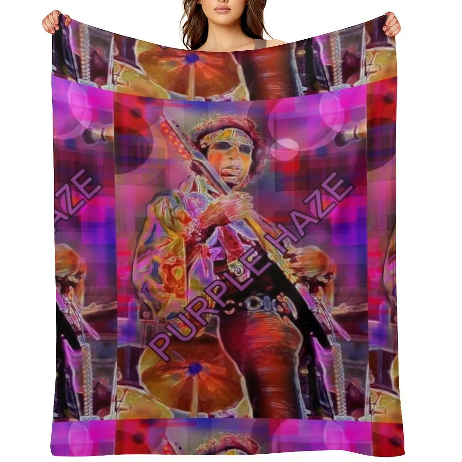 

HENDRIX PURPLE HAZE Throw Blanket Luxury Designer Flannels Bed linens Custom Blankets