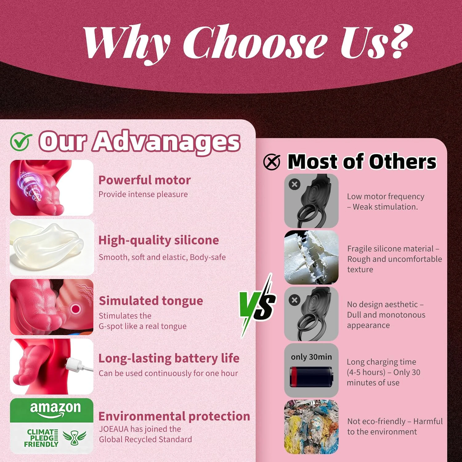 Male Masturbator Vibrating Cock Ring Realistic Tongue-Shape Clitoral Vibrator Penis Ring Adult Sex Toys for Men Enhanced Couple view 5