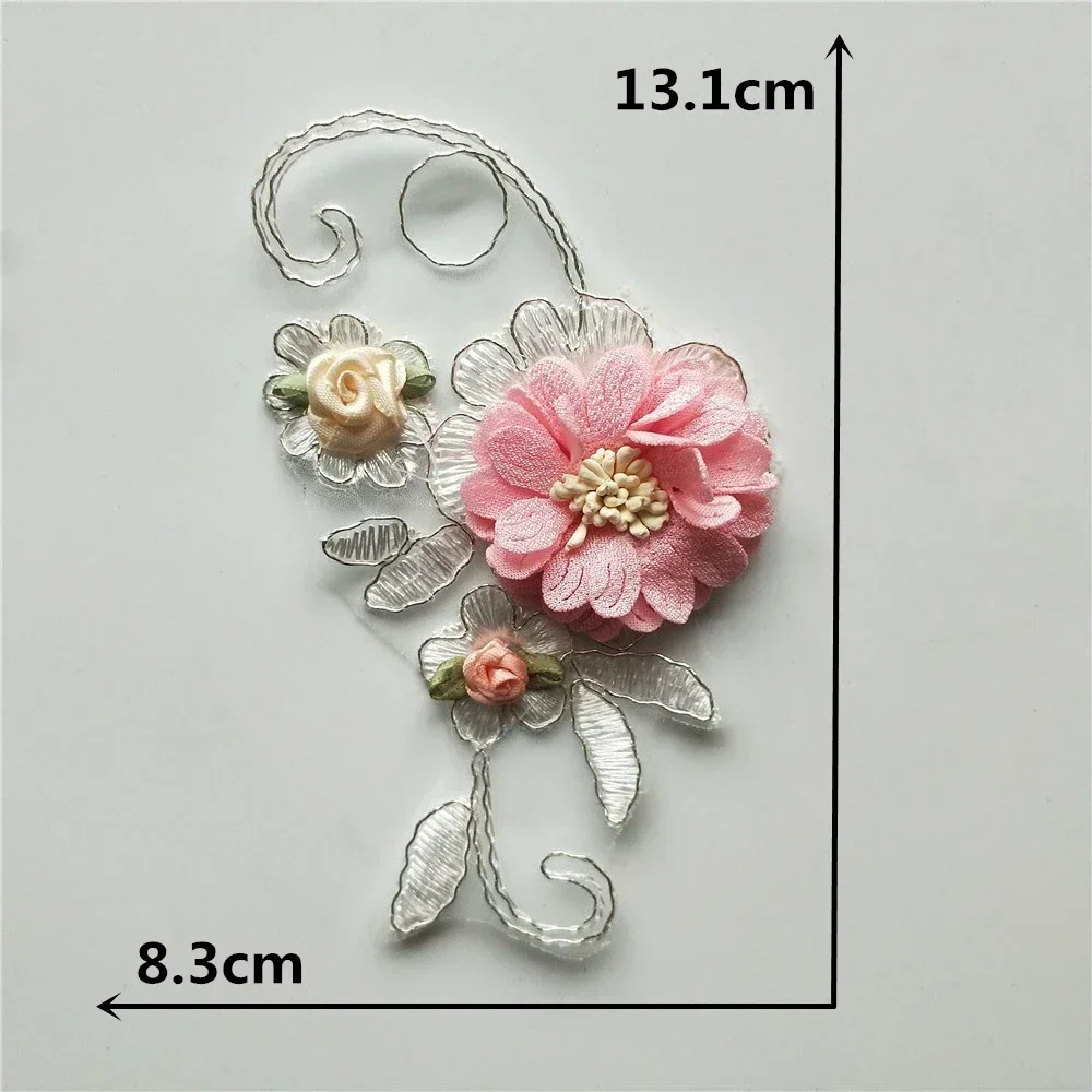 Wholesale sales of 1-10 pieces of polyester embroidery adhesive flower DIY sewing fabric decorative clothing accessories lace