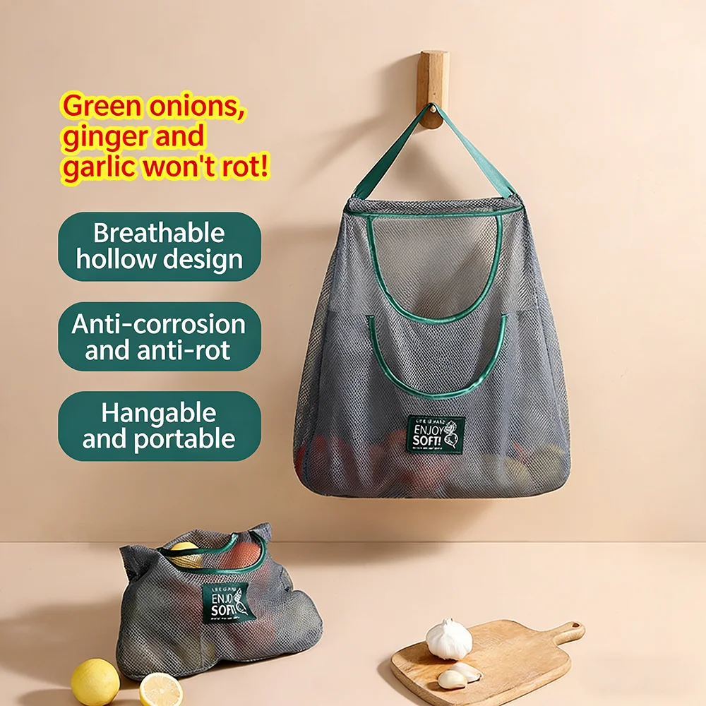 

Многофункциональная портативная подвесная сумка для хранения, сетчатая сумка для овощей и фруктов для дома и кухни, моющаяся и многоразовая сумка для хранения