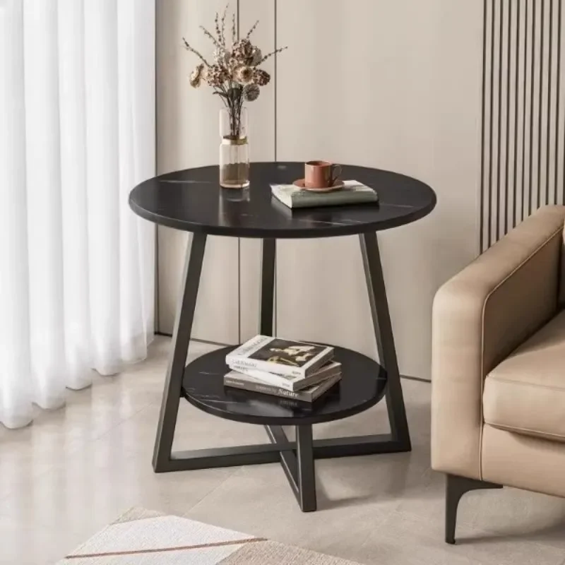 MDF Wooden Round Platinum Coffee Table Modern Design Home
