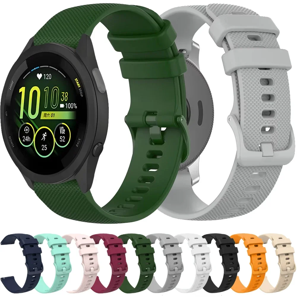 20mm 22mm Silicone Strap for Garmin Vivoactive 6 5/Move Trend/Venu Sq 2 Bracelet for Garmin Forerunner 55 165 965 955 265 Strap