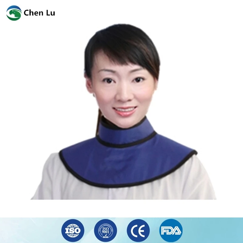 แนะนำปลอกคอป้องกันรังสีเอกซ์ แกมมา รังสีไอออน สำหรับป้องกันรังสีจากเครื่องเอกซเรย์คอมพิวเตอร์ (CT)  ความหนา 0.35/0.5 มม. สำหรับผู้ใหญ่ ทำจากตะกั่ว