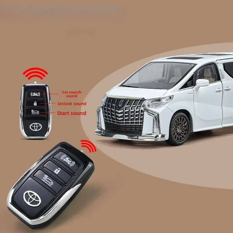 1:24 Alphard Key Control Alloy Car Model Sound and Light Pull Back Children's Toy Collectibles Birthday gift