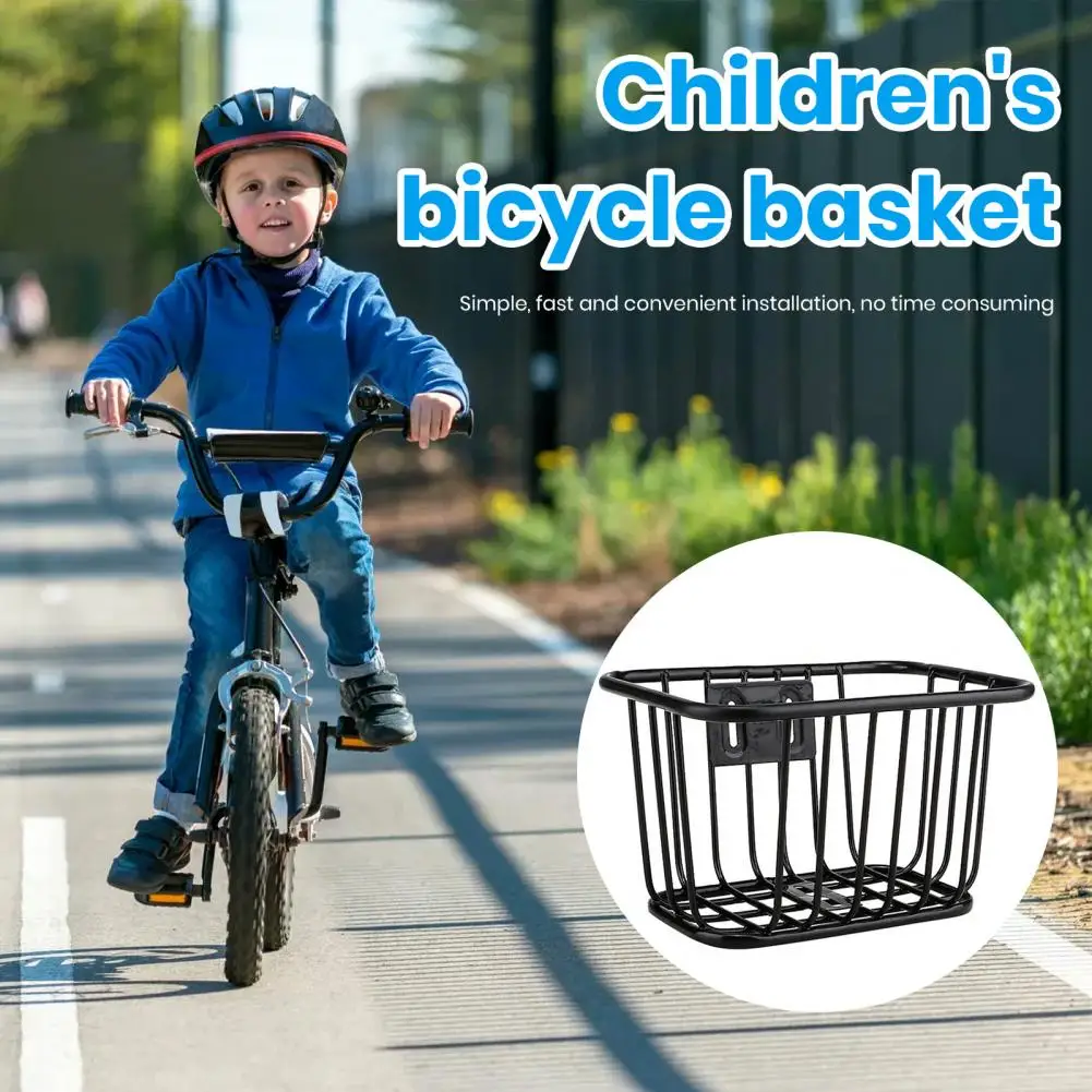Large Capacity Bike Basket for Kids Bikes Strong Load-bearing Front Basket for Easy Mount and Carrying Books or Snacks