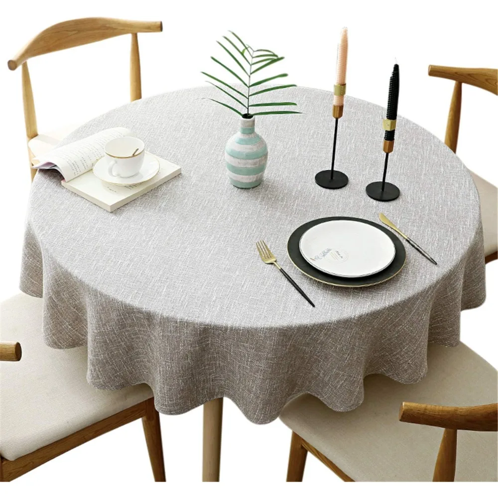 

Прочная хлопково-льняная скатерть, однотонный декор для кухни и столовой, чехол для домашней столешницы