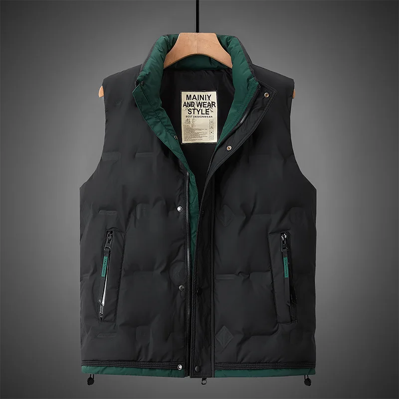 

Down Vest for Men in Autumn and Winter Stand Up Collar Down Vest Warm Shoulder Sleeveless Down Jacket Vest and Trendy Jack