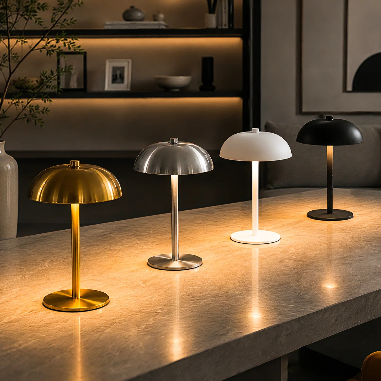 Mushroom Table Lamp Creative Usb Rechargeable Dimmable Hotel Bar Bedroom Bedside Atmosphere Small Night Light