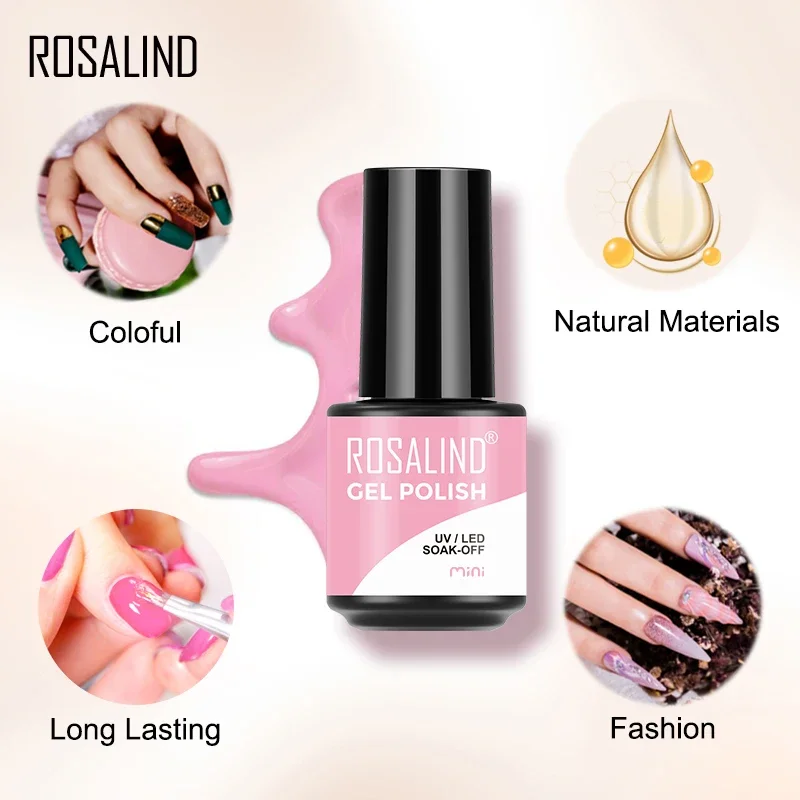 ROSALIND NewYear Fashion White Moonlight Fluorescent Color Salon Top Coat Gel Polish Glue 2025 New Cat's Eye Series nail polish