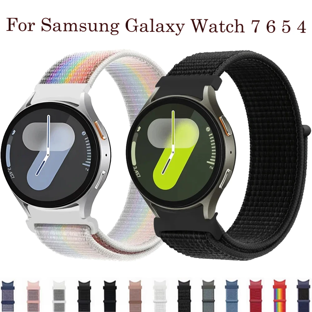 Nylon-Armband für Samsung Galaxy Watch 7 6 5 4 44mm 40mm Atmungsaktives Armband für Watch 6 4 Classic 47mm 46mm 43mm 42mm